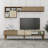 Modern TV Unit with Wall Shelf, Walnut & Travertine Colors, 70.9 x 15.7 x 13.8 inches | 100% Melamine Coated Particle Board, Thick 0.7 inches | Numerous Shelves, Wall-Mountable, Stylish & Functional Design