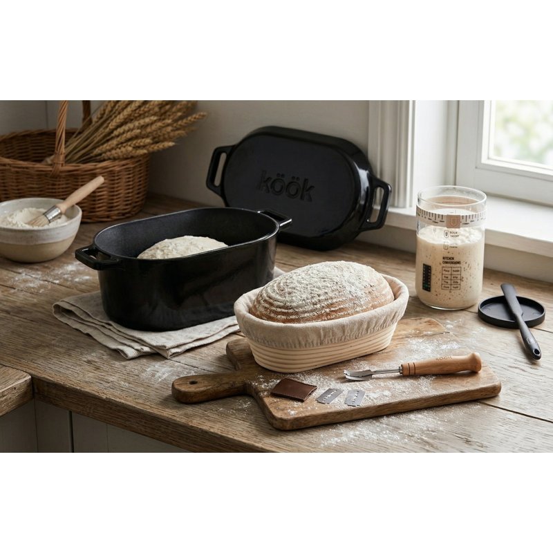 Kook Bread Baking Set With Dutch Oven & Proofing Tools