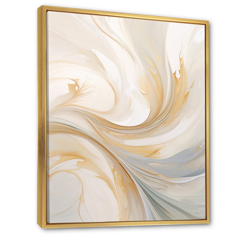 Tender Whirling Illustration - Print on Canvas, Gold Floater Framed, 32" H x 16" W x 1" D