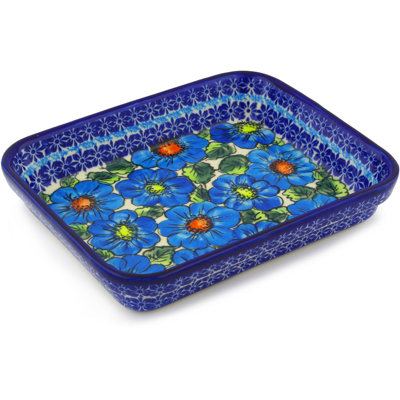 Polmedia Bold Poppies Rectangle Stoneware Baker Bakeware