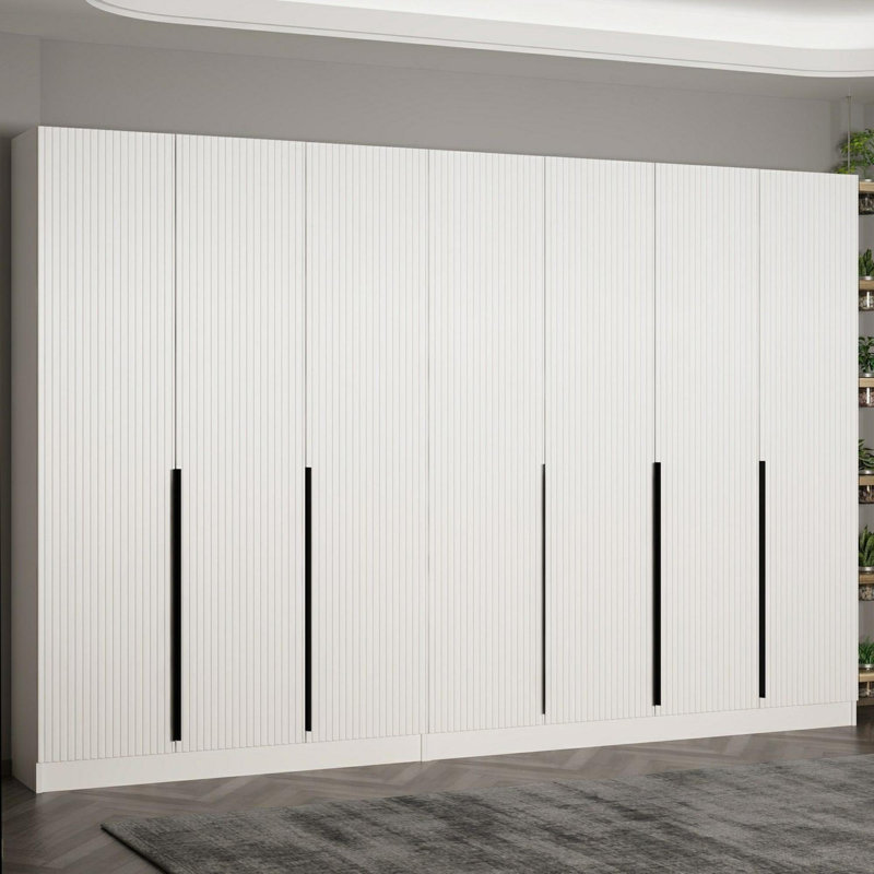 Modern Hall Stand, White, 124.0 x 82.7 x 13.8 inches | 100% Melamine Coated Particle Board, Thickness: 0.7 inches | Stylish Storage Solution for Entryways, Durable and Elegant Design