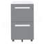 Armoire de base double en bois massif gris clair Shaker