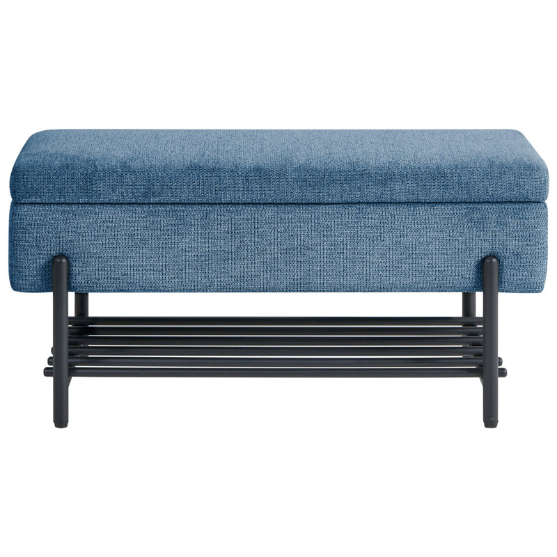 Fabric Upholstered Bench, Blue