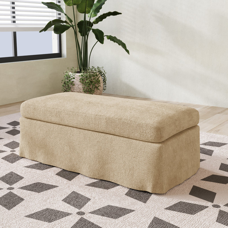 Banc repose-pieds rectangulaire l 43,7 po, Blé