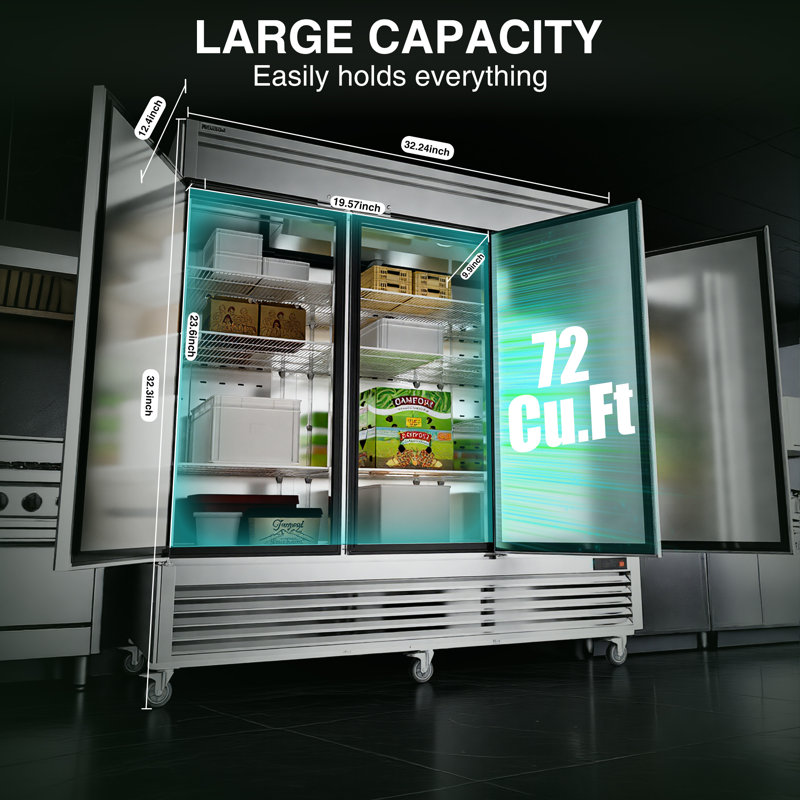 82"72 Cu.ft Reach-in Commercial Refrigerator Cooler