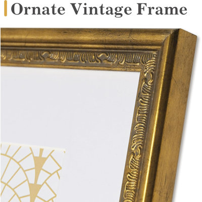 Picture Frame Matte Gold with Mat