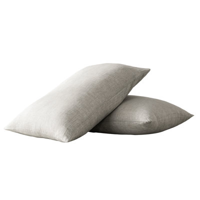 Ensemble de deux taies d'oreiller standard en lin gris clair
