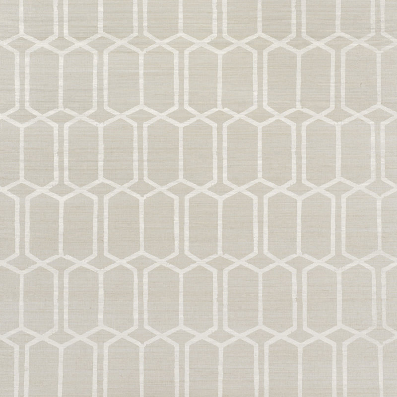 Modern Trellis Hemp Shimmer Wallpaper, Moonstone