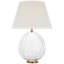 Talia Medium Cordless Table Lamp in Clear Glass with Linen Shade