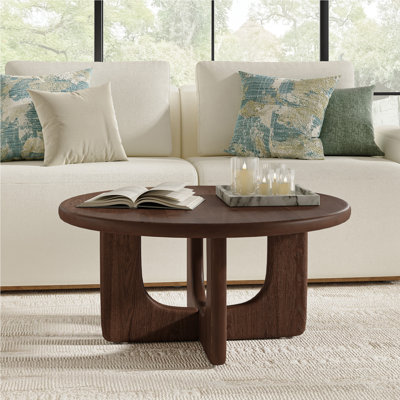 Table basse ronde en bois manufacturé de 36 po de largeur
