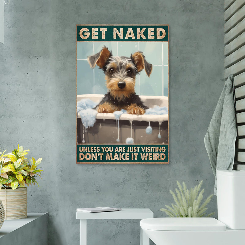 Yorkshire terrier «Get Nake 2» - 1 pièce rectangulaire, Yorkshire terrier «Get nu», impression sur toile