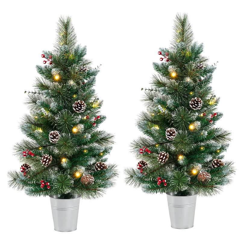 Arbre de Noël artificiel Holiday PC 2 pi 3 pi avec 81 branches et feuilles d'eucalyptus