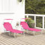 vidaXL Folding Sun Lounger with Canopy Outdoor Daybed Sunbed Steel and Fabric-1465781495