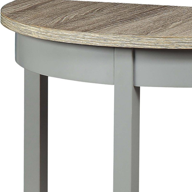 Natural Oak & Gray Console Table - Half-moon Shape And Practical Storage Elegant