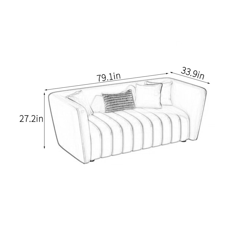 Canapé de bureau décontracté de luxe simple et moderne, H 27,2 po x l 79,1 po x P 33,9 po