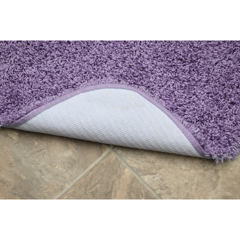 Ensemble de 3 tapis de bain antidérapants en nylon Dextra, Mauve