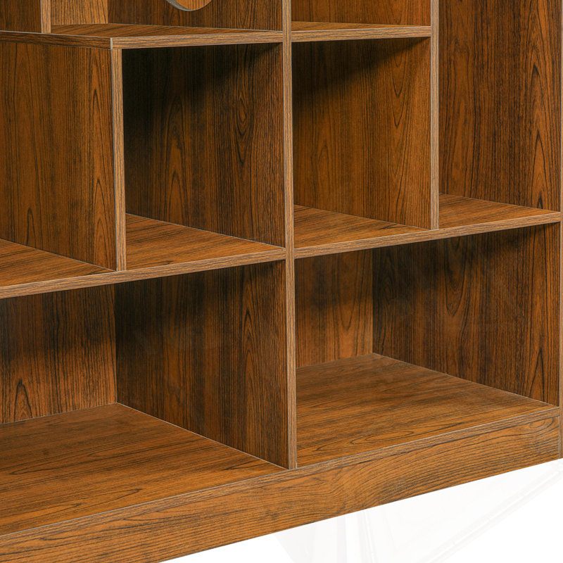 Modern Wood Bookshelf with Cat Tree, Brown