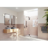 Halo 58 in. x 78 in. Frameless Glass Hinge Shower Door
