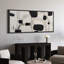 Toile abstraite blanche encadrée, art mural moderne minimaliste-115165333-115165334
