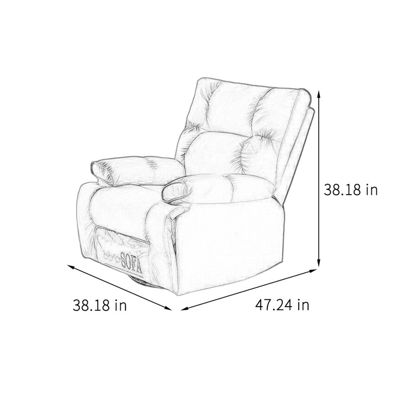 Simple fashion lazy rotation leisure sofa recliner, Orange