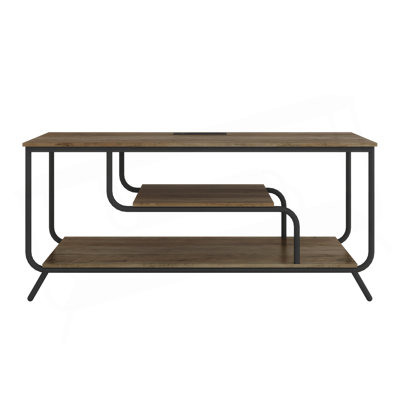 TV Stand With Power Outlets And LED Lights - TV Stand For Tvs Up To 55 Inch, Entertainment Center With Shelves, Modern TV Console Table For Living Roo