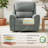26.4" Seat Width Oversized Swivel Rocker Power Recliner Chair, Fabric-1893714233