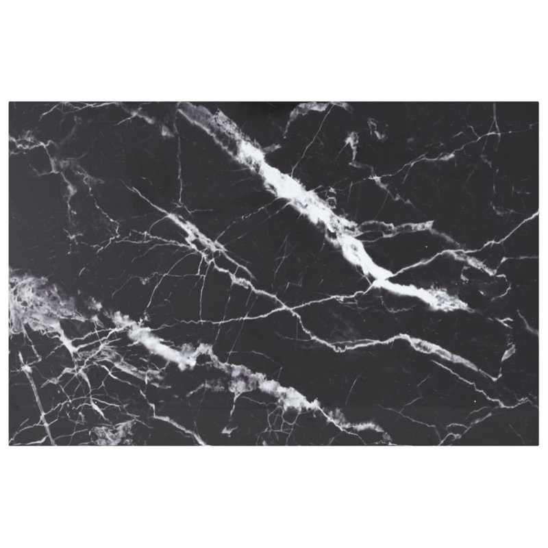 vidaXL Table Top Side Coffee Table Replacement Board Tabletop Tempered Glass, Black, 100cm W x 62cm L x 0.8cm D