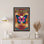 Papillon et fleurs, vinyle, style disque, toile tendue, reproduction d'art sur toile, ensemble de 1