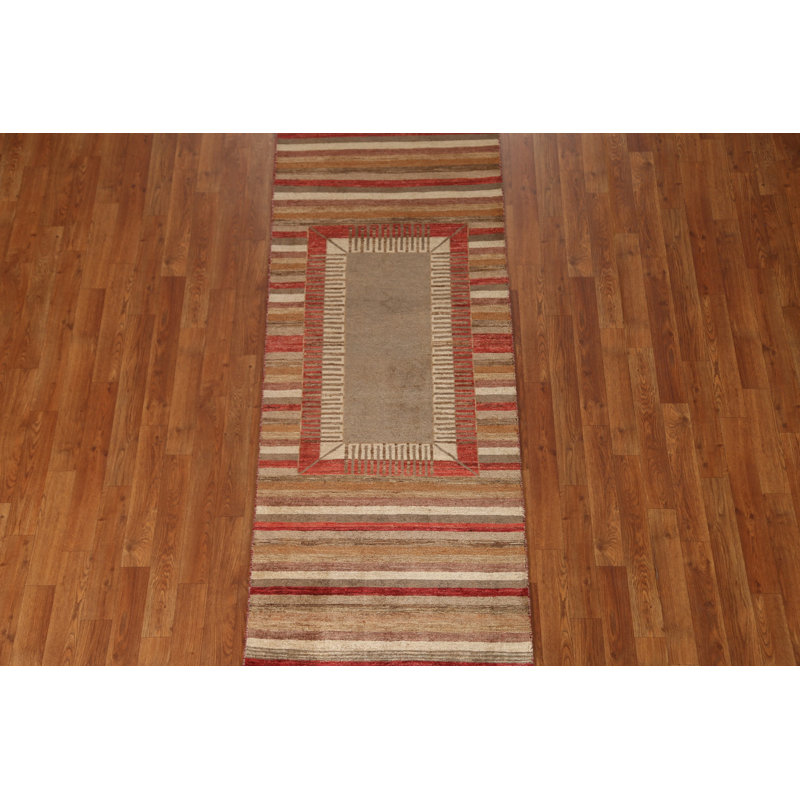Tapis de couloir rayé Gabbeh Kashkoli