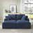 Compressible Double Chaise Lounge With Cupholders - No Assembly Required, Fluffy Modern Sleeper Loveseat For Indoor Living Room Bedroom Reading-181076773