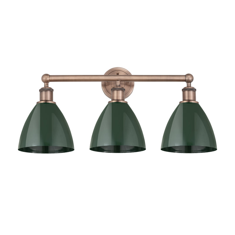 Anglie 3 - Light Dimmable Vanity Light, Green, Antique Copper
