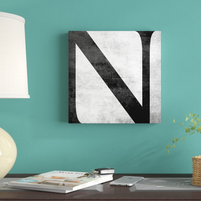 « the type b and w éraflures », art textuel sur toile, H 12 po x l 12 po x P 1,5 po, W, Wrapped Canvas