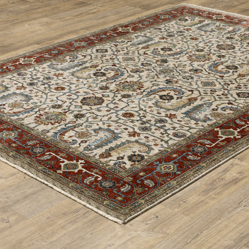 Hovis Oriental Indoor Rug, Rectangle 3'3" x 5'