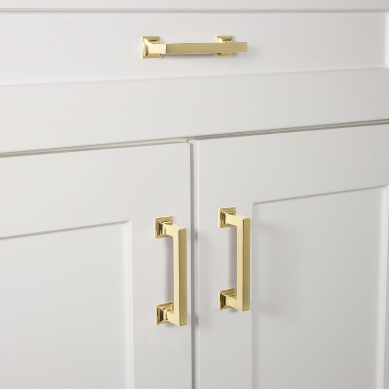 Grandeur Geneva 3" Brass Handle Pull, Polished Brass