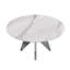 Table de salle à manger moderne 59,95 po, marbre artificiel blanc avec base en acier inoxydable, 6 à 8 personnes, pièce