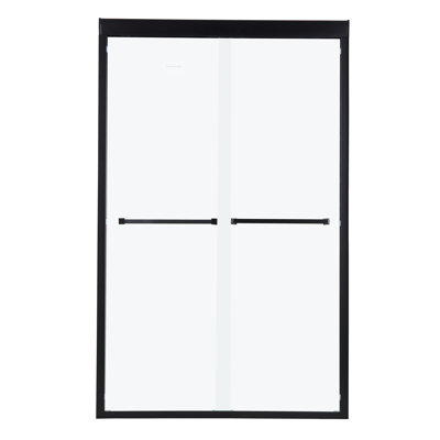 Double verre coulissant Elegance moderne noir mat pour salle de bain