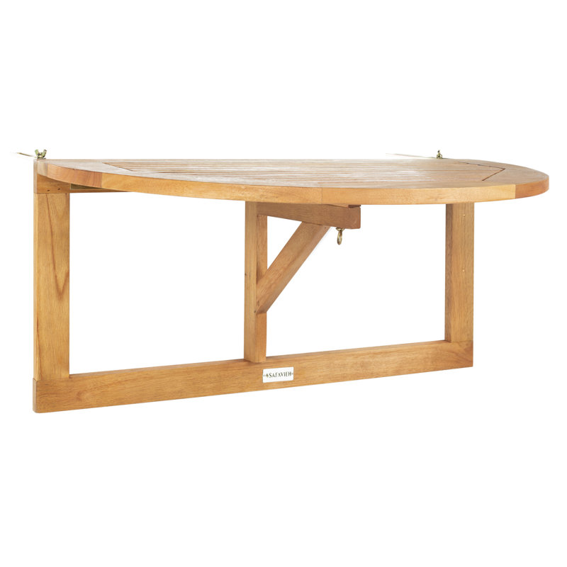 Table de balcon pliante en bois Jaileen, Naturel