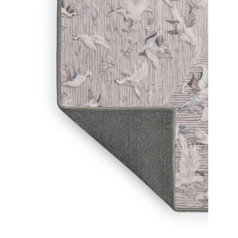 Tapis gris soyeux et moelleux, Rectangle 8 pi x 10 pi