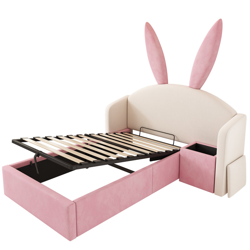 Upholstered Ottoman Bed, PINK