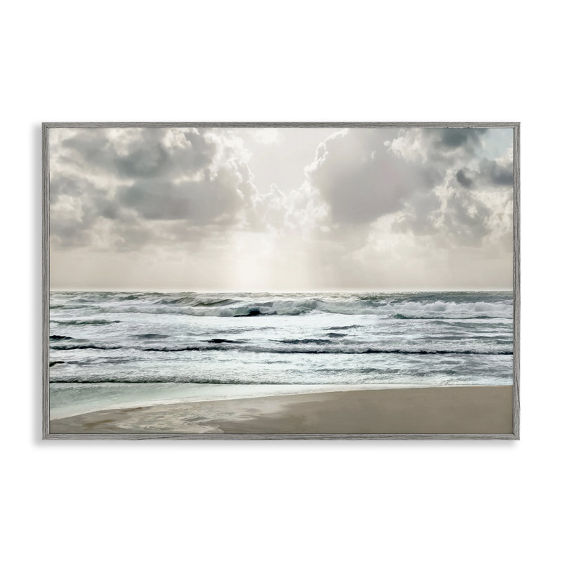 Giclée de plage nuageuse par Mike Calascibetta, Estampe numérique Farmhouse, H 16 po x l 24 po