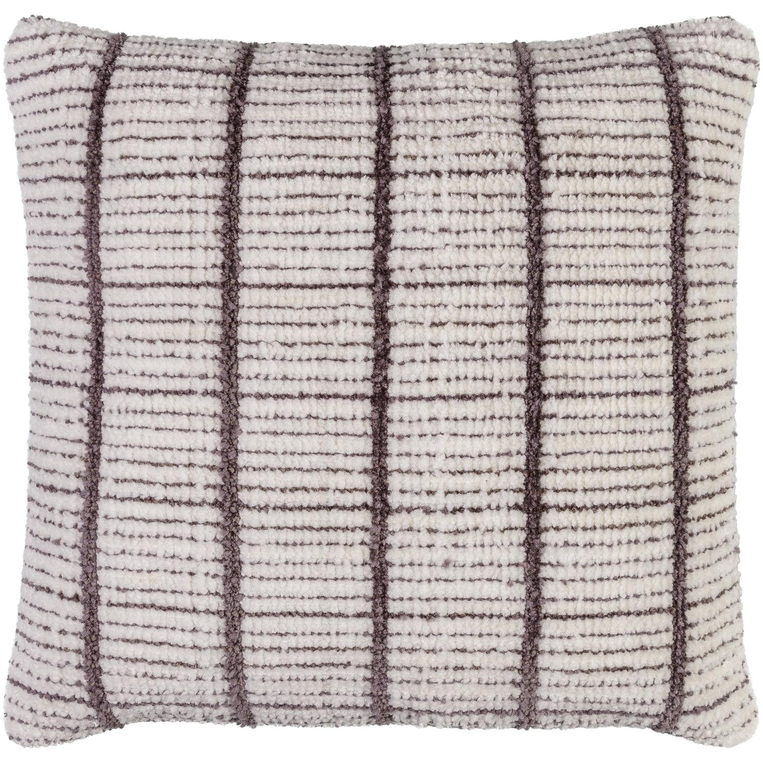 Wanderer Plaid Throw Pillow, Polyester/Polyfill, 22" x 22", Dark Charcoal