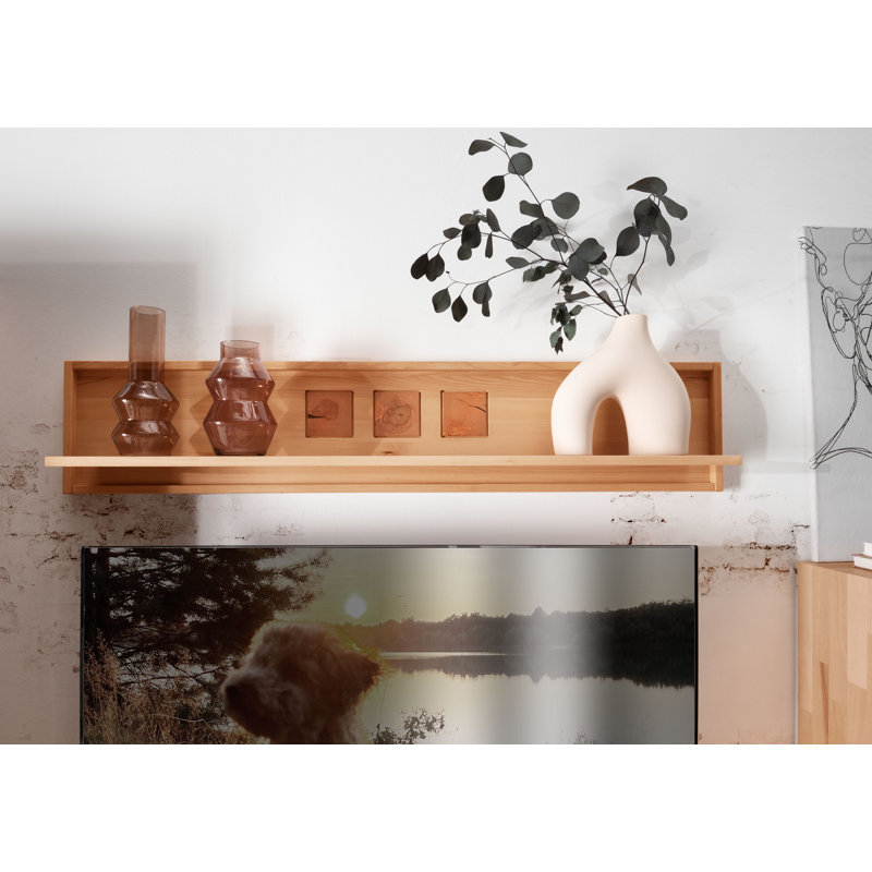 Ahoskie Solid Wood Accent Shelf, Beech, 30cm H x 150cm W x 22cm D