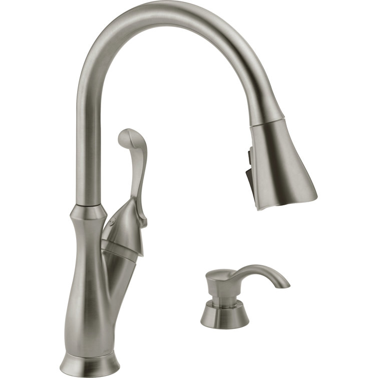 Arabella Pull Down Single Handle Kitchen Faucet with Soap Dispenser