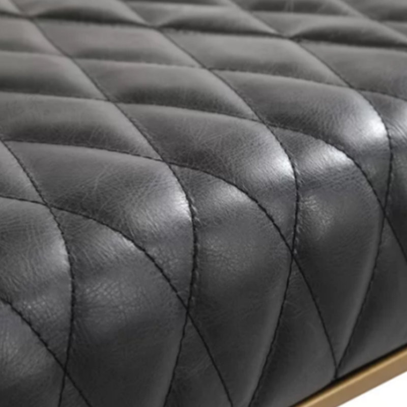 Banc avec repose-pieds en métal, H 17,72 po x l 39,37 po x P 15,75 po