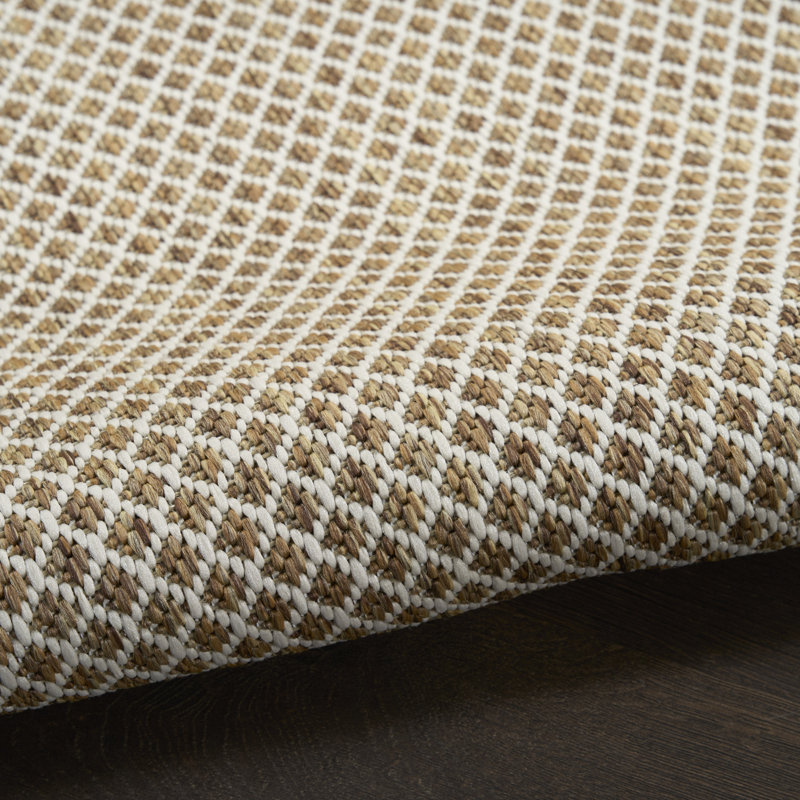 Cafiero Jute Ivory Modern Indoor/Outdoor Rug, Rectangle 3' x 5'
