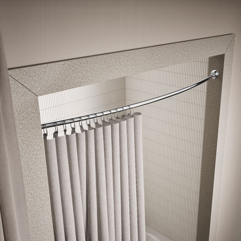 Expanse 72" Adjustable Curved Fixed Shower Curtain Rod, Acier inoxydable poli