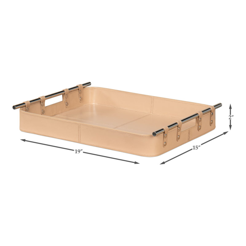 Shagreen Decorative Tray, Tan