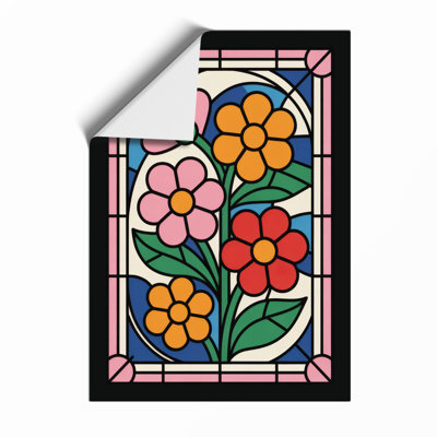 Stained Glass Flowers Botanical - Print