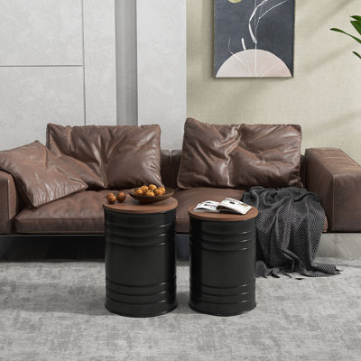 Ensemble de 2 repose-pieds gigognes avec couvercles, espace caché