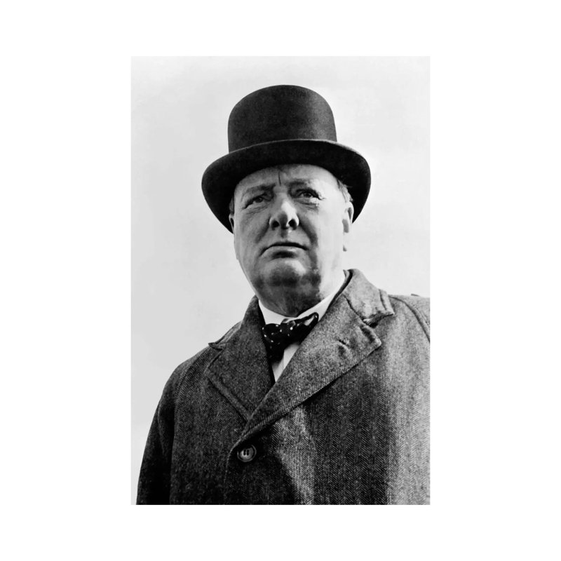 Portrait Of Sir Winston Churchill by Stocktrek Images - Wrapped Canvas Print, 66.04 cm H x 45.72 cm W x 1.91 cm D
